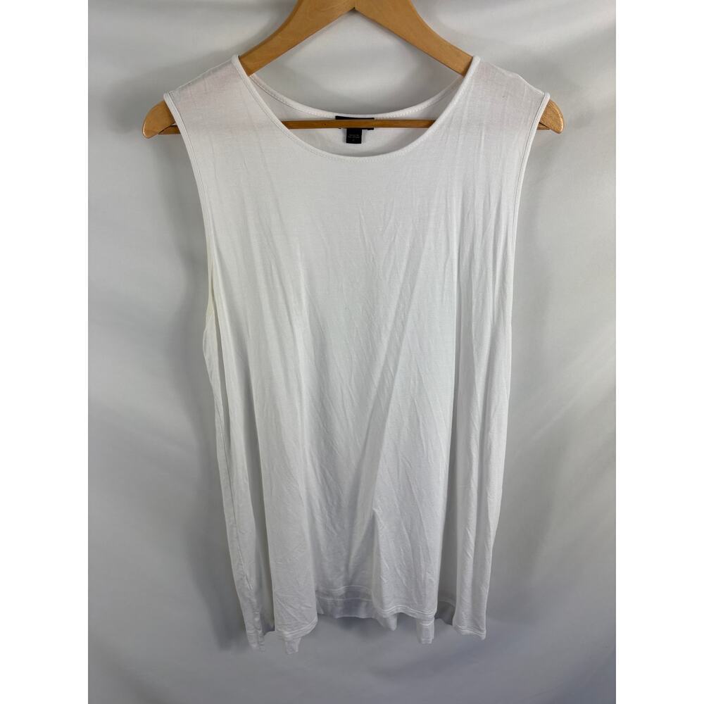 J Jill Wearever White Tank Top Size Large